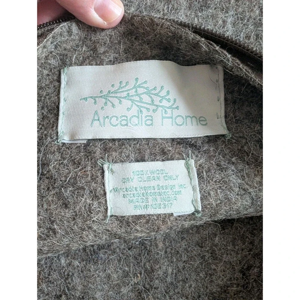 ARCADIA HOME WOOL FELT SNOWFLAKE PILLOW COVER GRAY